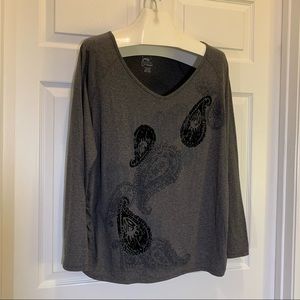 Just My Size Gray Long Sleeved Top Size 2X